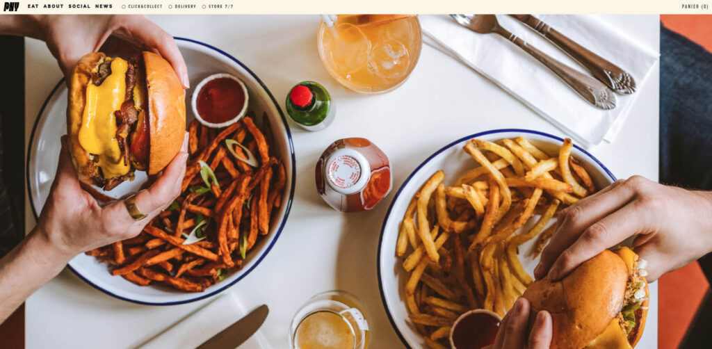 Image of PNY Burger Restaurants website in Paris, France.